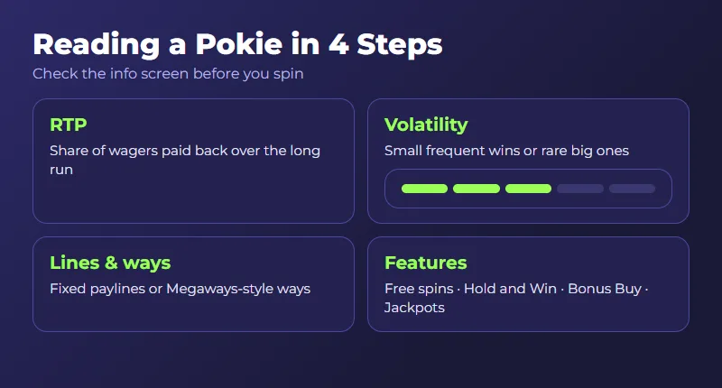 Axe Casino pokies guide card: RTP, volatility, lines and ways, features